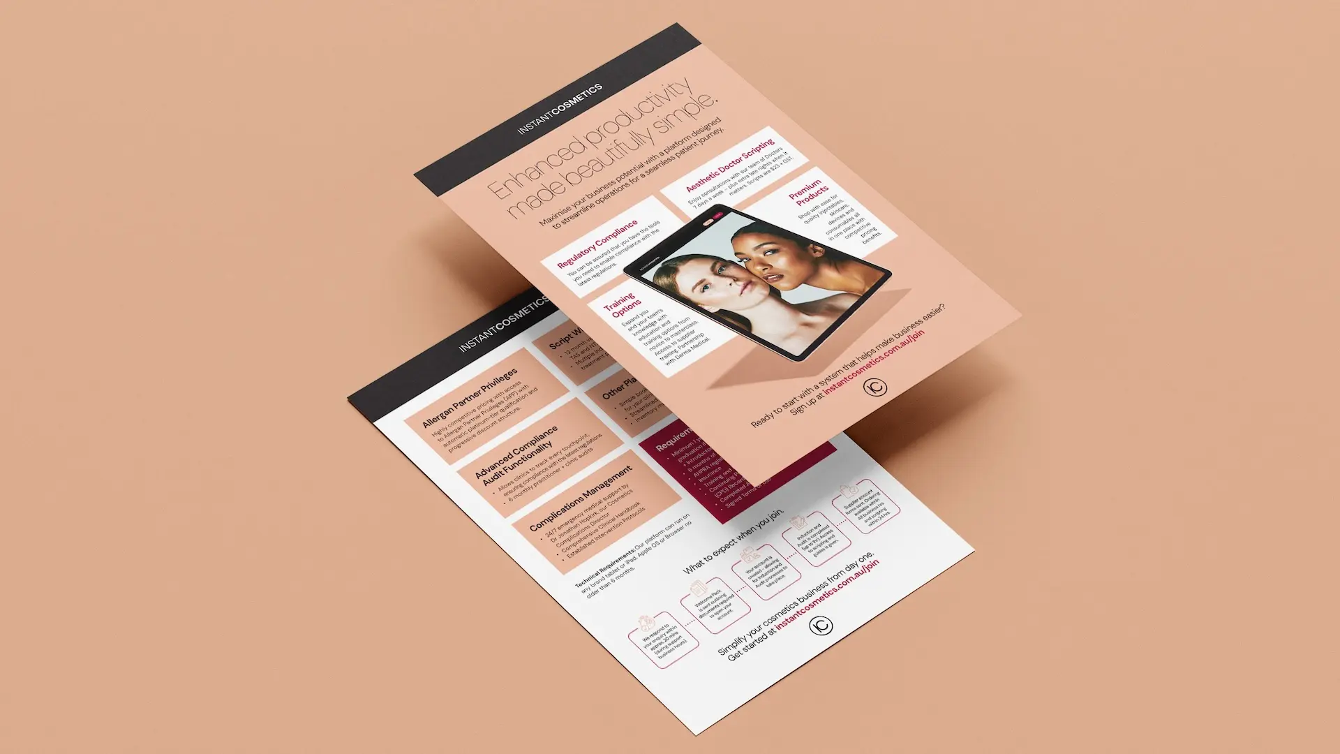 Instant Cosmetics sales material